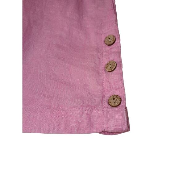 CYNTHIA ROWLEY 100%‎ Linen Top Blouse M Lightweight Pink Summer Layering Natural - Picture 5 of 10